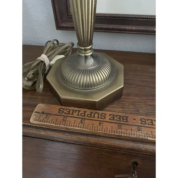 Vintage Neo-Classical Brass Candlestick Lamp Vintage Brass Lamp
